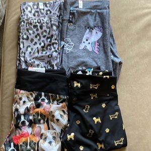 JUSTICE DOG & CAT LEGGINGS SIZE 18 LOT IF 4 ALL NEW